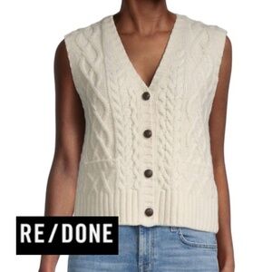 New RE/DONE Cable knit vest, XS,  CB2431